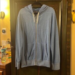 American Eagle Outfitters Light Blue Hoodie with Cream Accents